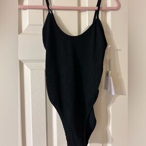 Good American Black Swimsuit/BodySuit NWT S/M $119